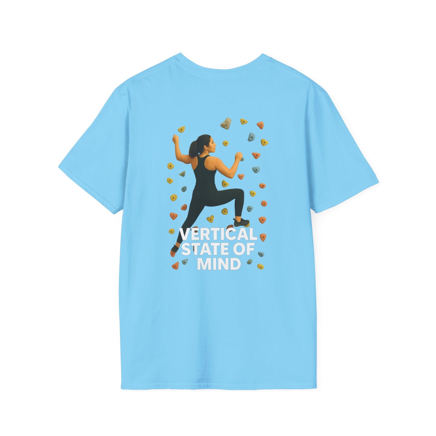 Vertical State of Mind T-Shirt – Unisex Climbing Tee | Lightweight Softstyle Shirt for Climbers, Outdoor Athletes & Motivated Minds