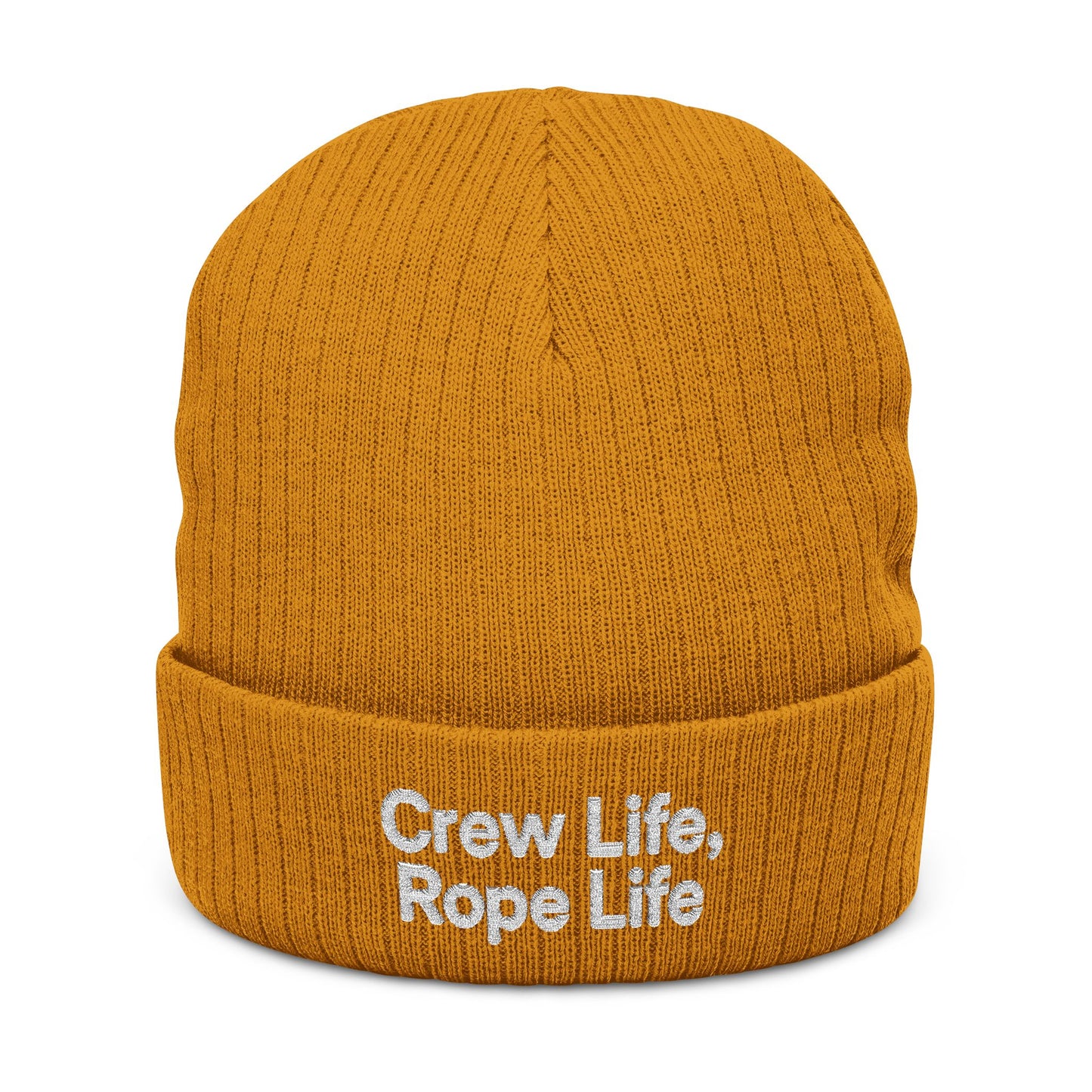 Crew Life Knit Beanie, Cozy Winter Hat, Embroidered Headwear, Perfect Gift for Adventurers, Outdoor Beanie for All Seasons