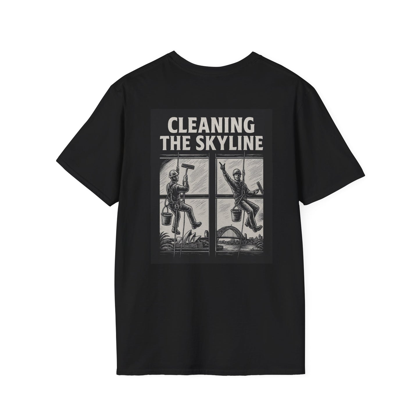 Cleaning the Skyline – Rope Access Window Cleaner Unisex T-Shirt
