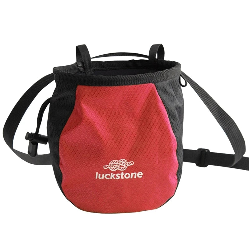 Rock Climbing Chalk Bag Outdoor Bouldering Magnesia Pouch Drawstring Closure Bag Nonslip Chalk Bag Bouldering Adjustable Bag