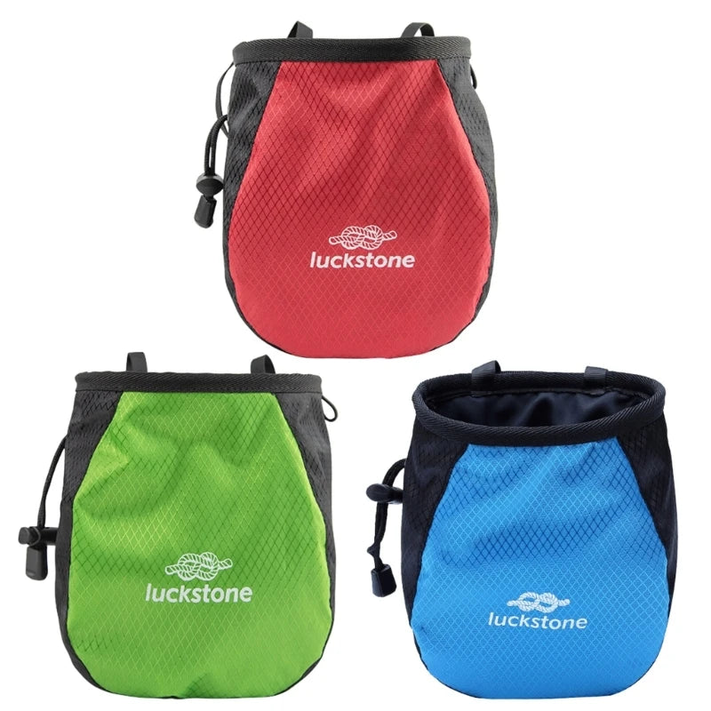 Rock Climbing Chalk Bag Outdoor Bouldering Magnesia Pouch Drawstring Closure Bag Nonslip Chalk Bag Bouldering Adjustable Bag