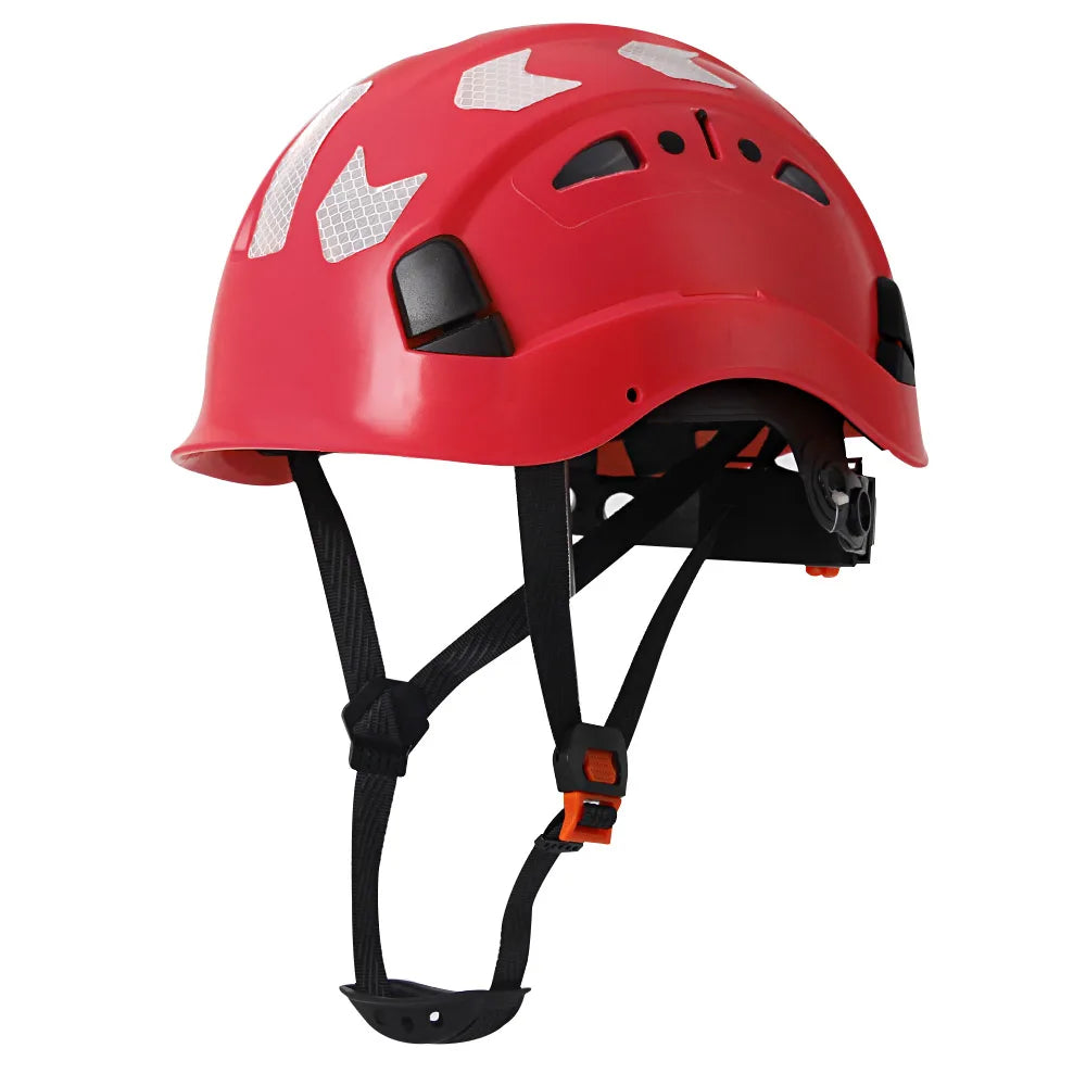 CE Construction Safety Helmet w/ Reflective Stickers Large Holes Breathable Work Hat Climbing Rescue ABS Hard Hat ANSI CR08 Type