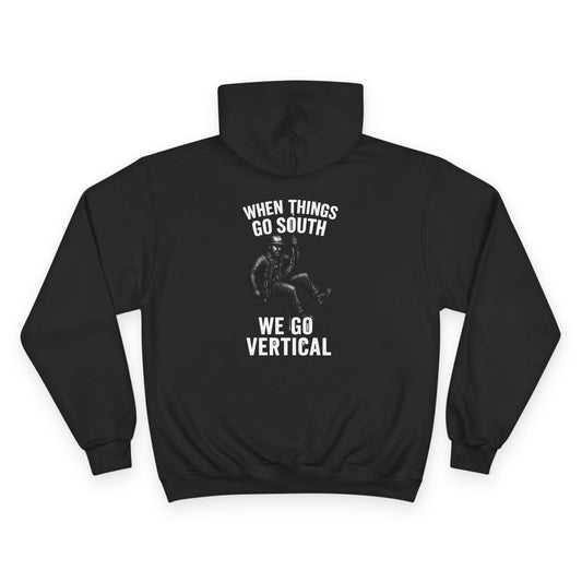 Go Vertical Champion Hoodie – Rise When It Gets Rough