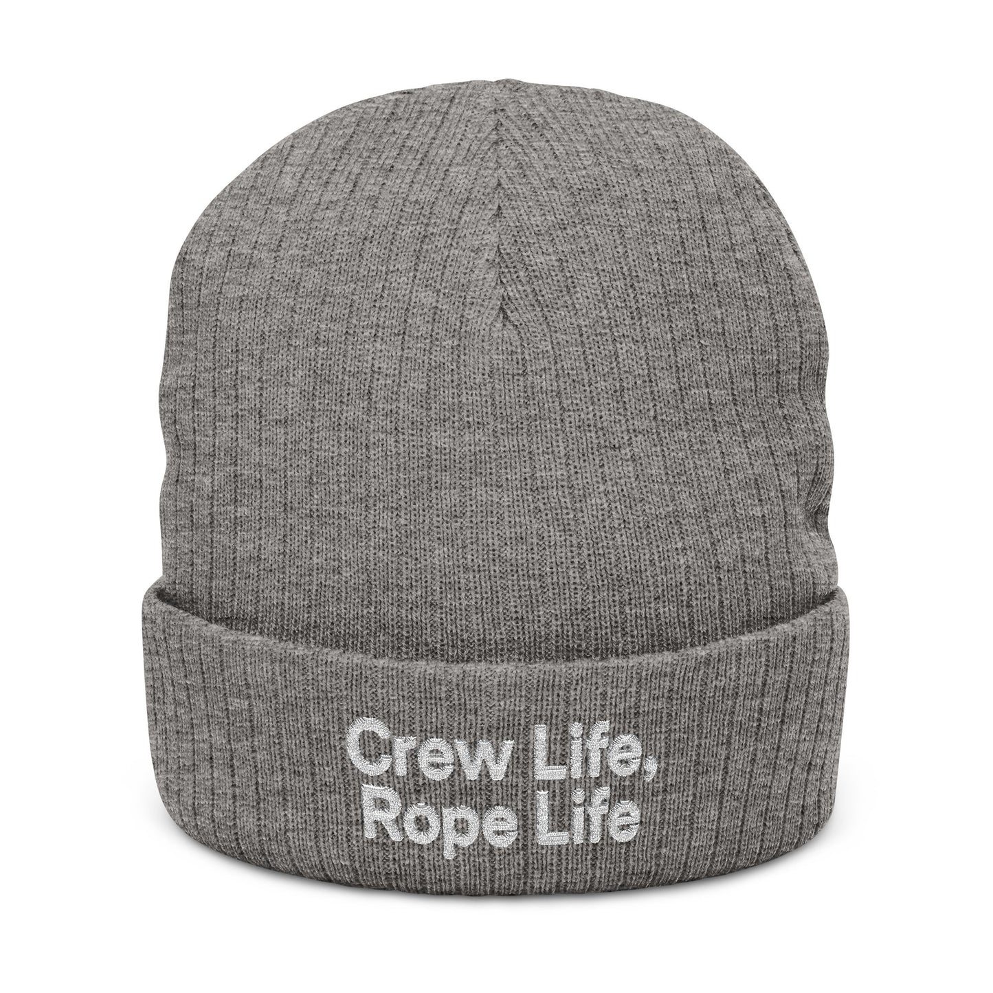 Crew Life Knit Beanie, Cozy Winter Hat, Embroidered Headwear, Perfect Gift for Adventurers, Outdoor Beanie for All Seasons