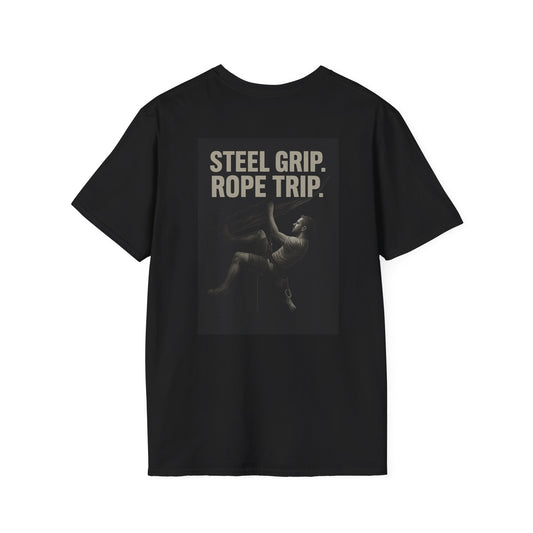 Steel Grip. Rope Trip. – Unisex Softstyle Graphic Tee
