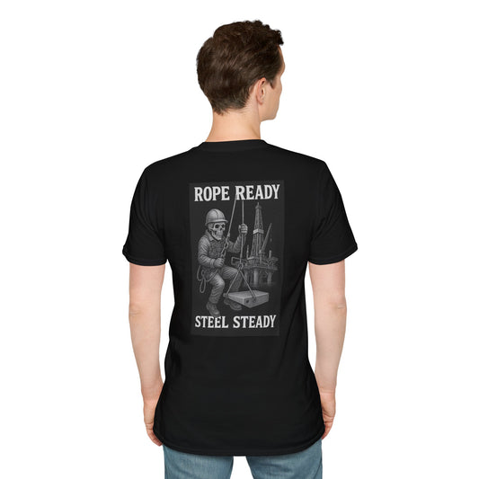 Rope Ready, Steel Steady T-Shirt – Climber & Crew Graphic Tee