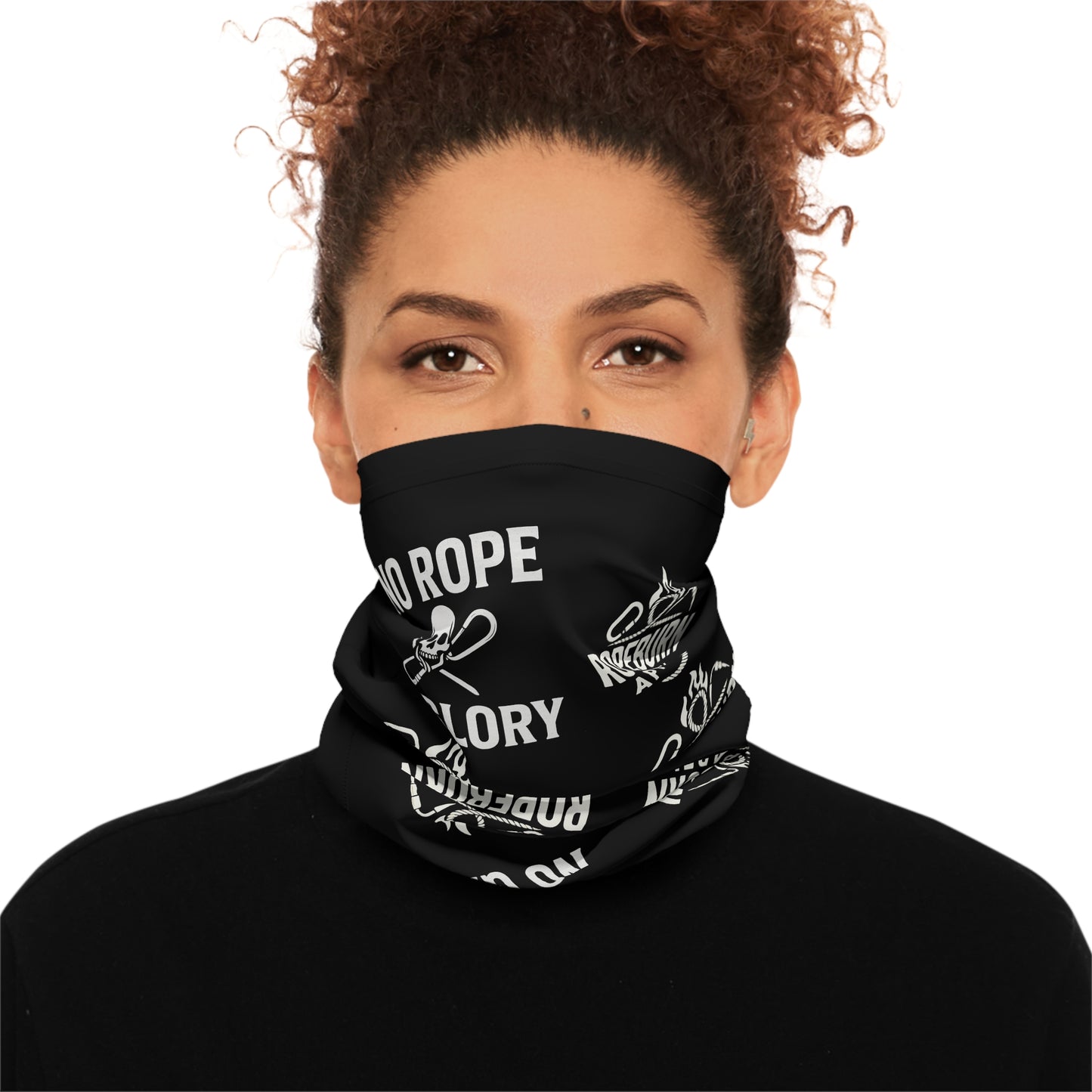 Midweight Neck Gaiter, Outdoor Face Cover, No Rope No Glory Neck Warmer, Skiing Gear, Adventure Gift, Versatile Hiking Accessory