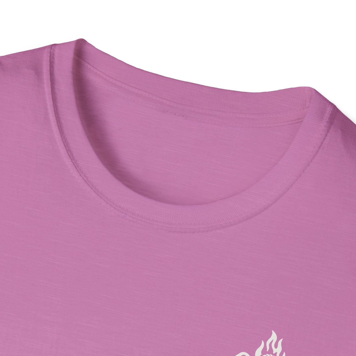 Cliffside Living Unisex Softstyle T-Shirt – Rope-Born Grit  (Pink Shirt – Female Climber