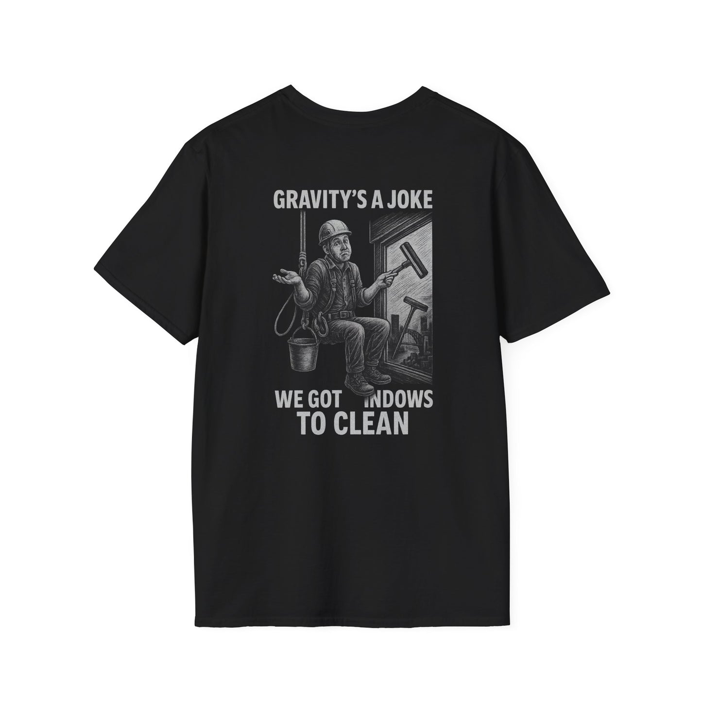 Gravity’s a Joke – Funny Rope Access Window Cleaner T-Shirt