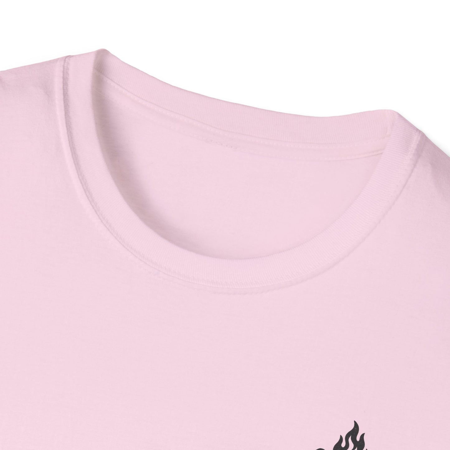 Cliffside Living Unisex Softstyle T-Shirt – Rope-Born Grit  (Pink Shirt – Female Climber