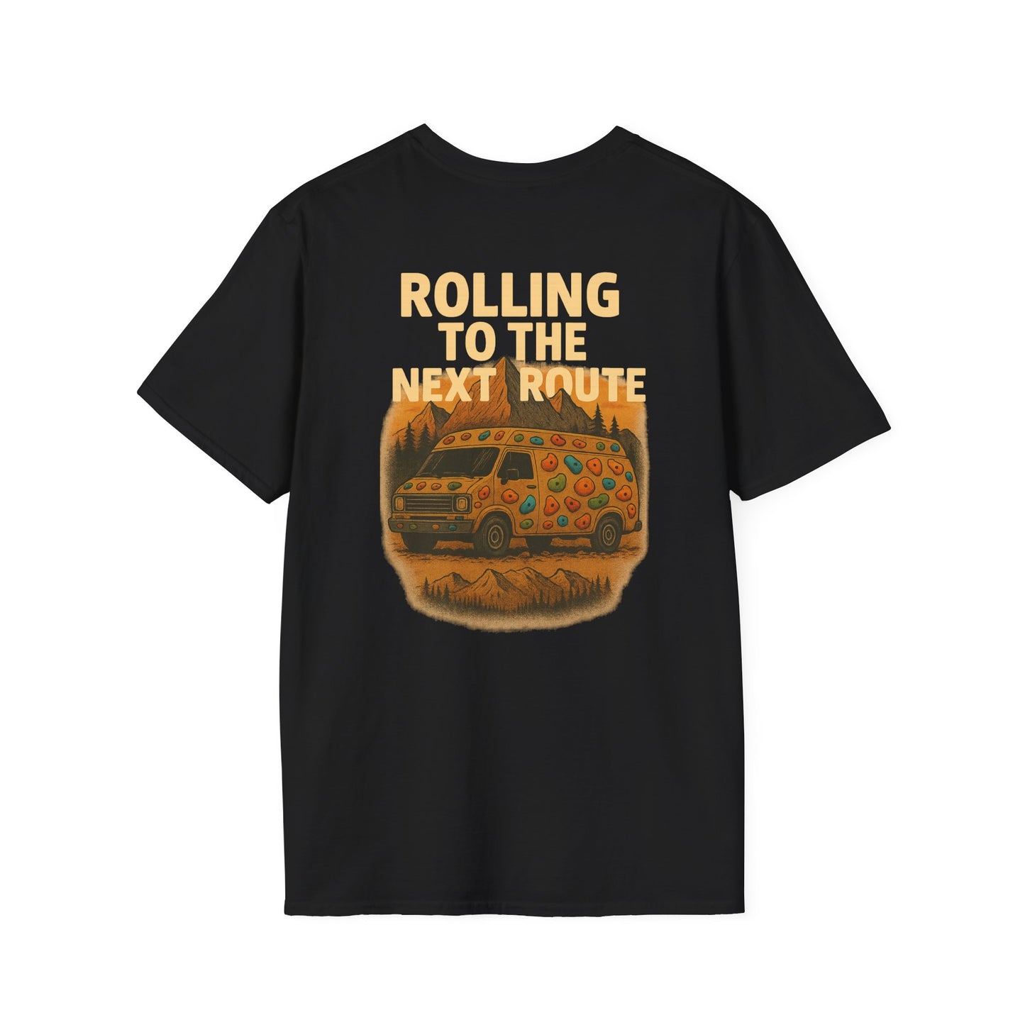 Rolling to the Next Route Tee – Retro Van Life Shirt