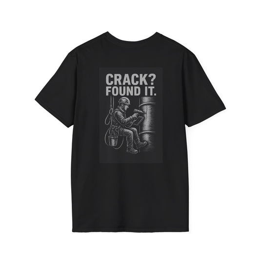 Crack? Found It. – Funny NDT Inspector Rope Access T-Shirt