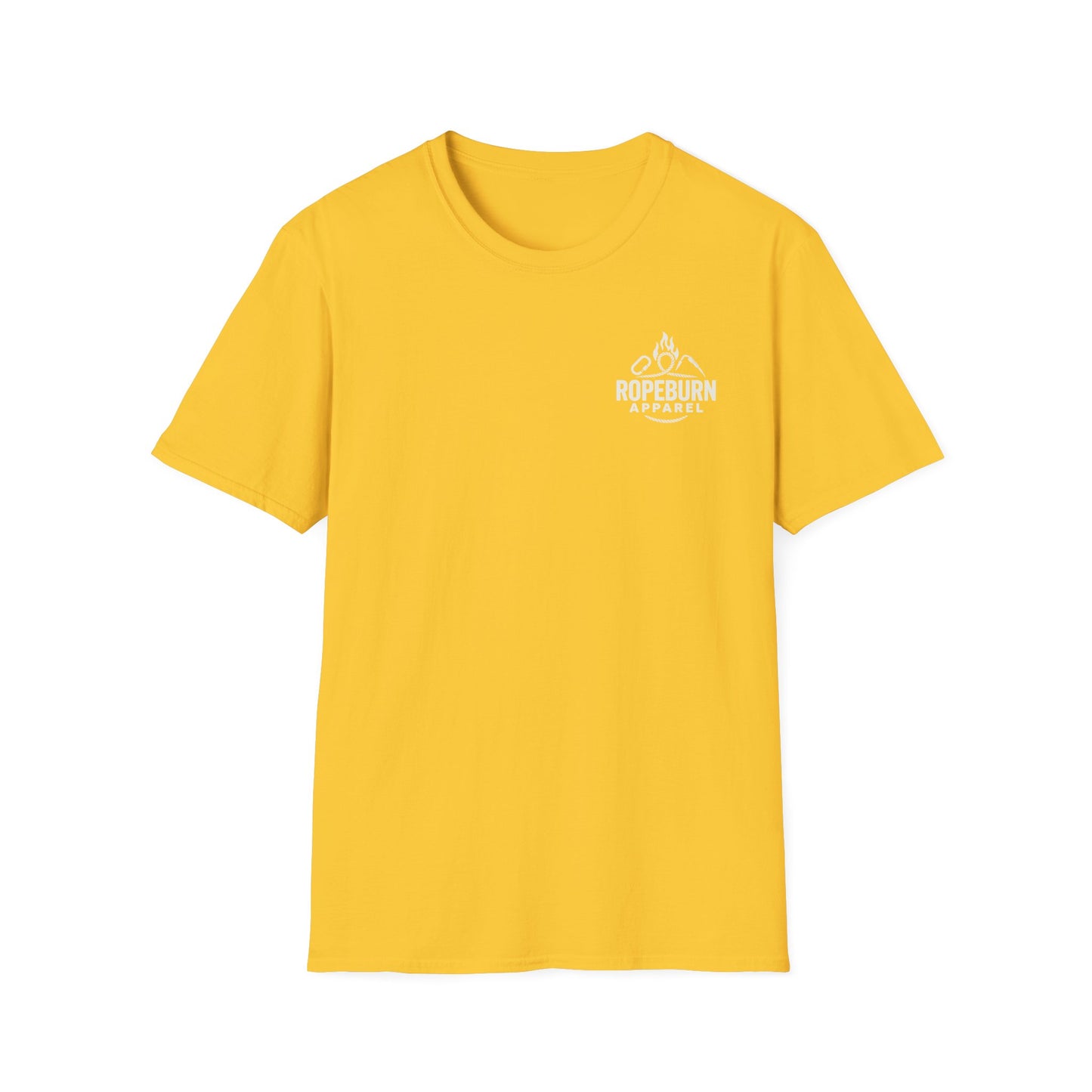 Cliffside Living Unisex Softstyle T-Shirt – Rope-Born Grit  (Pink Shirt – Female Climber