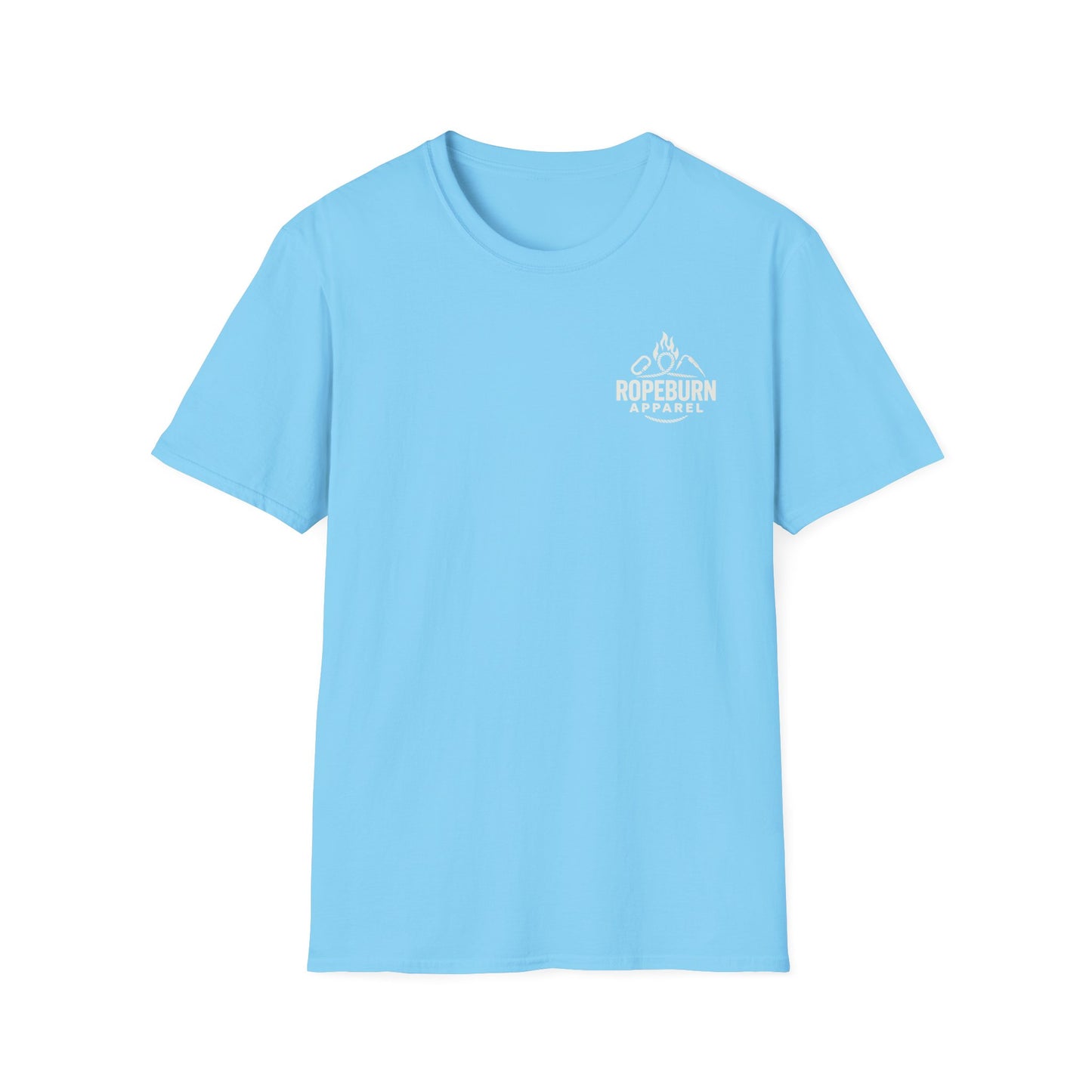 Cliffside Living Unisex Softstyle T-Shirt – Rope-Born Grit  (Pink Shirt – Female Climber