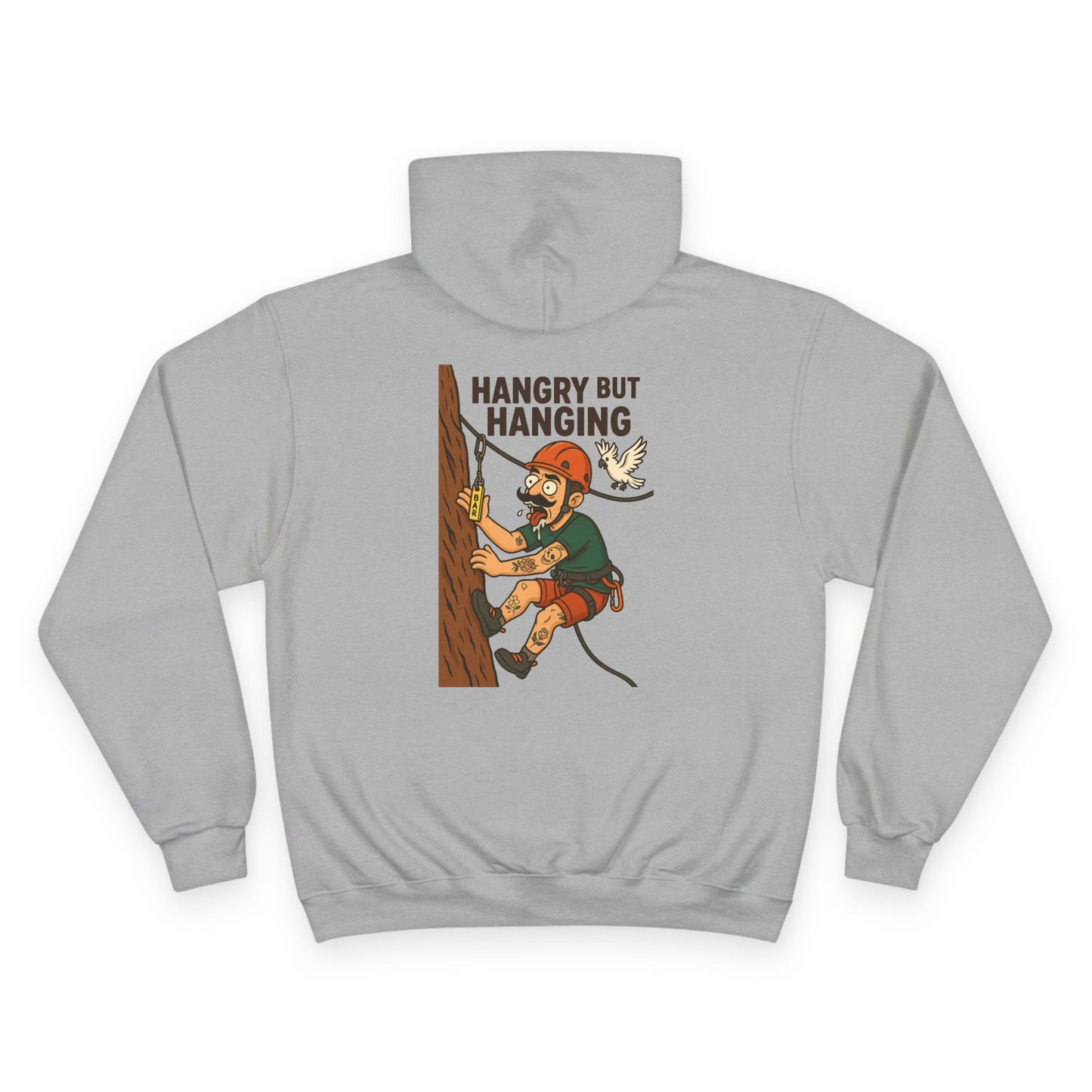 Hangry But Hanging Champion Hoodie – Climber’s Premium Pullover for Cold Mornings & Big Missions