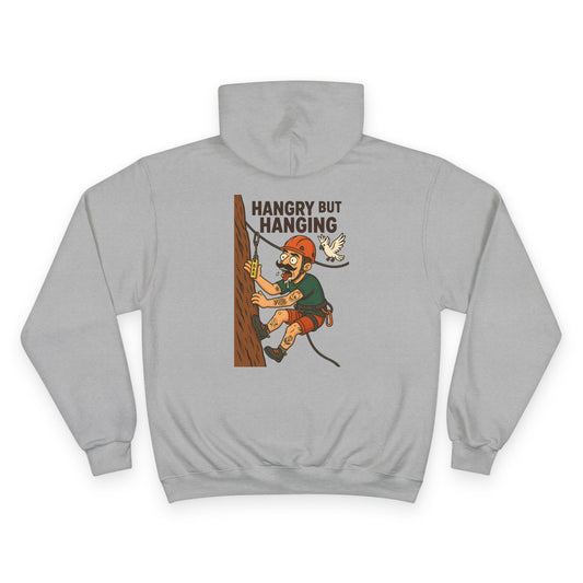 Hangry But Hanging Champion Hoodie – Climber’s Premium Pullover for Cold Mornings & Big Missions