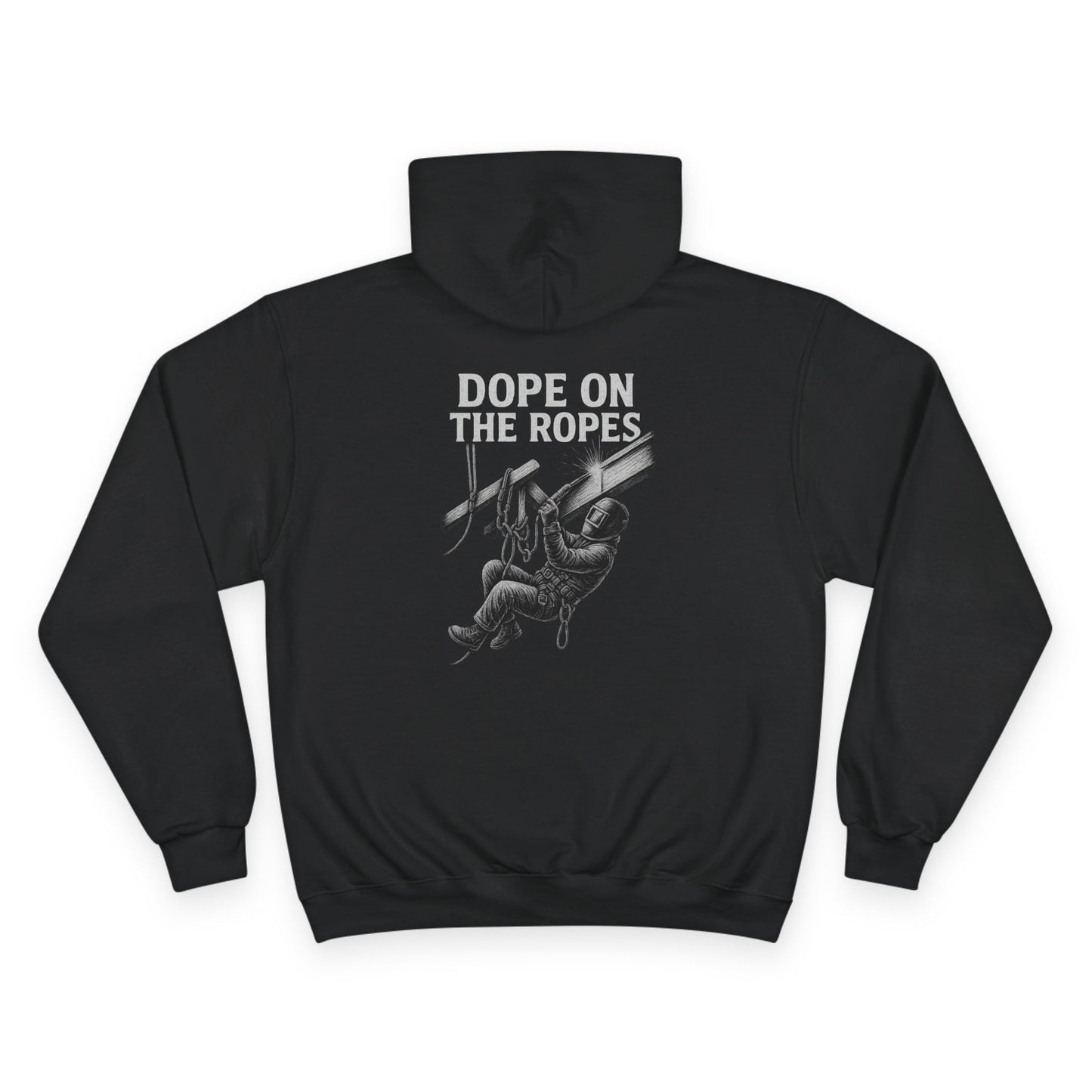 Dope on the Ropes Champion Hoodie – Rope Tech Streetwear for Climbers & Crews