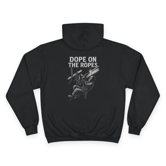 Dope on the Ropes Champion Hoodie – Rope Tech Streetwear for Climbers & Crews