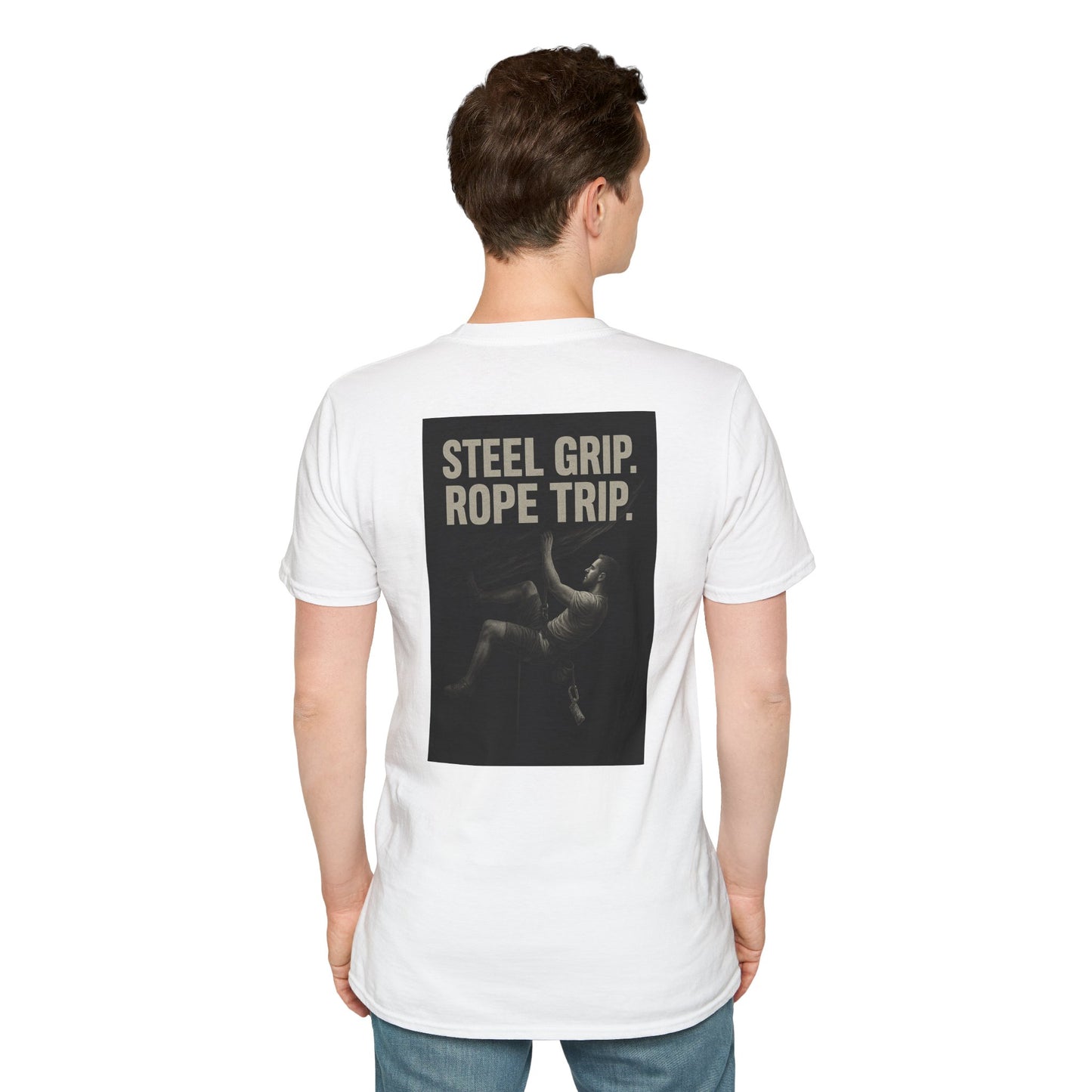 Steel Grip. Rope Trip. – Unisex Softstyle Graphic Tee