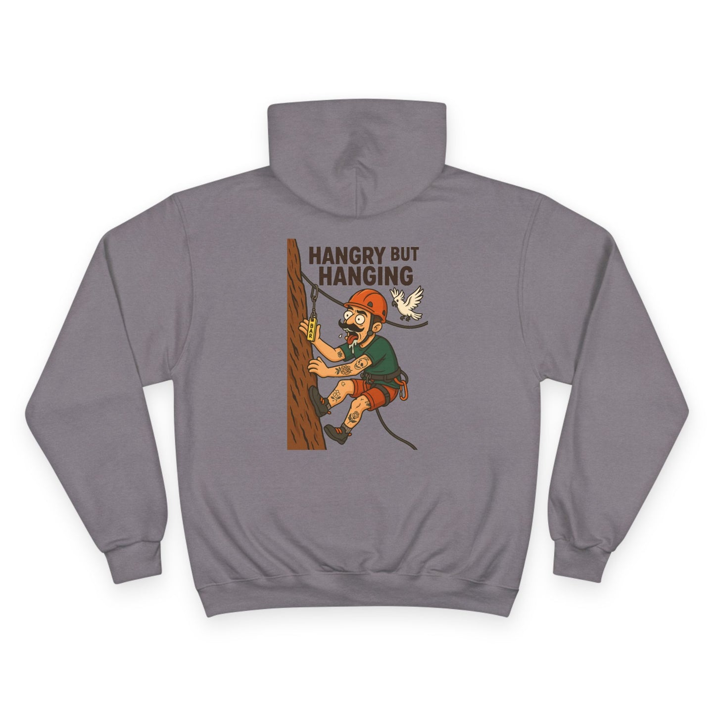 Hangry But Hanging Champion Hoodie – Climber’s Premium Pullover for Cold Mornings & Big Missions