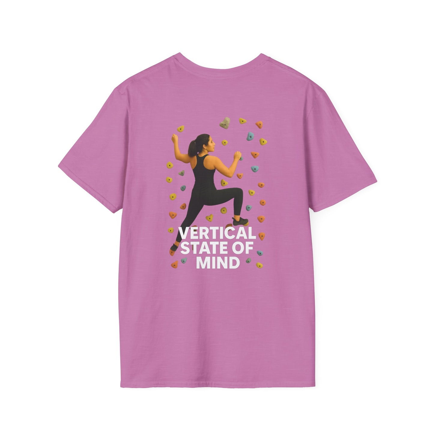 Vertical State of Mind T-Shirt – Unisex Climbing Tee | Lightweight Softstyle Shirt for Climbers, Outdoor Athletes & Motivated Minds