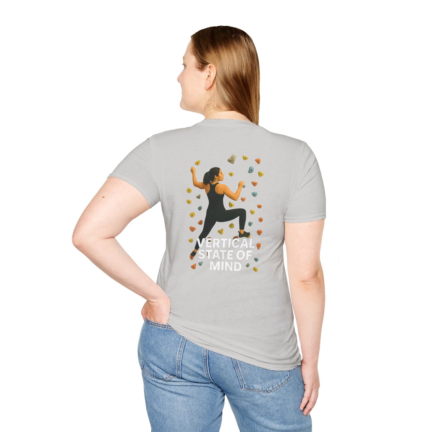 Vertical State of Mind T-Shirt – Unisex Climbing Tee | Lightweight Softstyle Shirt for Climbers, Outdoor Athletes & Motivated Minds