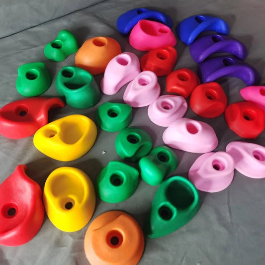 30pcs/set Rock Climbing Holds Wood Wall Climbing Stones Toys Kids Playground Game Hand Feet Hold Grip Kit Outdoor Indoor Game