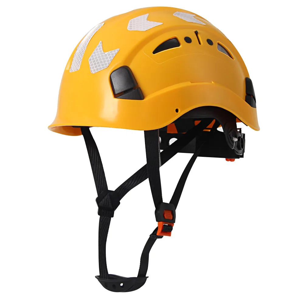 CE Construction Safety Helmet w/ Reflective Stickers Large Holes Breathable Work Hat Climbing Rescue ABS Hard Hat ANSI CR08 Type