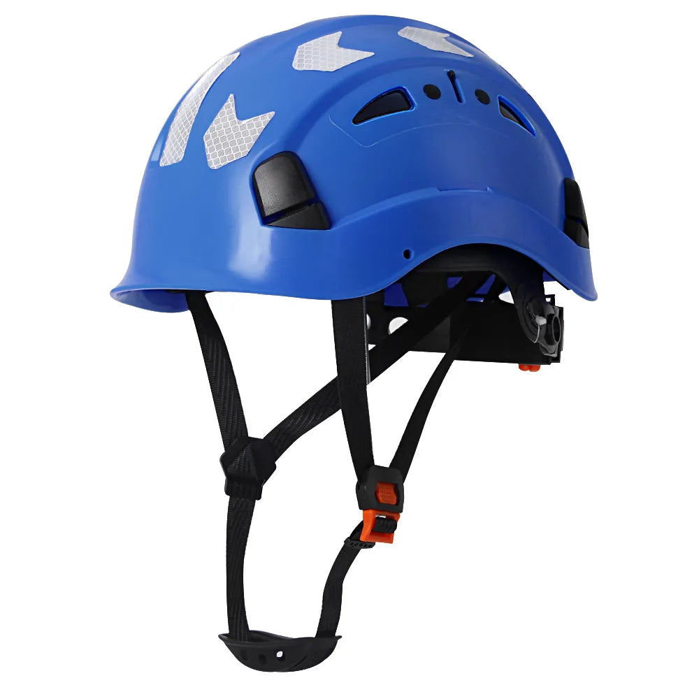 CE Construction Safety Helmet w/ Reflective Stickers Large Holes Breathable Work Hat Climbing Rescue ABS Hard Hat ANSI CR08 Type