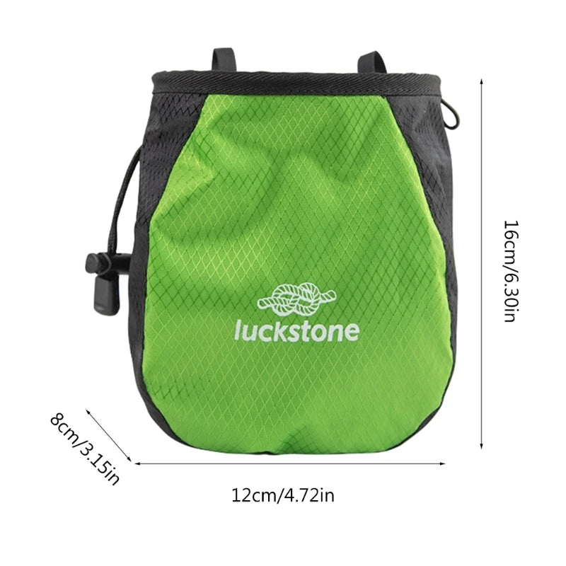 Rock Climbing Chalk Bag Outdoor Bouldering Magnesia Pouch Drawstring Closure Bag Nonslip Chalk Bag Bouldering Adjustable Bag