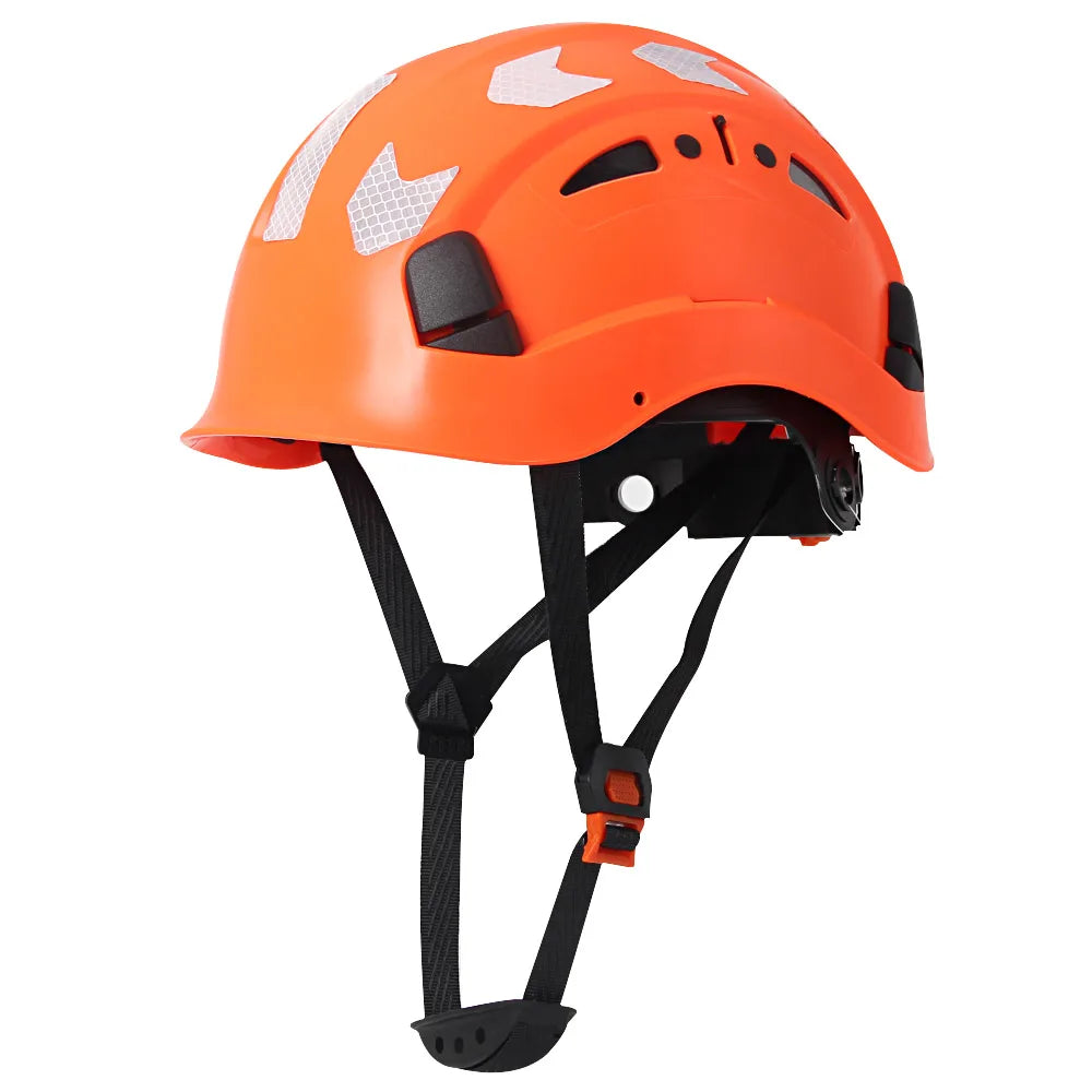 CE Construction Safety Helmet w/ Reflective Stickers Large Holes Breathable Work Hat Climbing Rescue ABS Hard Hat ANSI CR08 Type